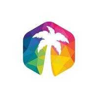 tropisk strand och handflatan träd logotyp design. kreativ enkel handflatan träd vektor logotyp design.