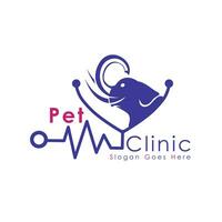 veterinär djur logotyp. stetoskop och djur- ikon vektor design. veterinär klinik logotyp mall.