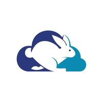 moln kanin vektor logotyp design. kreativ löpning kanin eller kanin logotyp vektor begrepp element