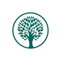 grüner Baum-Vektor-Logo-Design. Naturprodukt, Bioladen, Ökologiebetrieb, Alternativmedizin, Grüne Einheit, Garten, Landwirtschaft, Wald etc. vektor