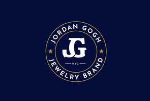 Initiale Brief j G Logo Jahrgang Stil Design Konzept. Initiale Symbol zum Marke korporativ Geschäft Identität. Alphabet Vektor Element