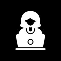 Frau mit Laptop-Vektor-Icon-Design vektor