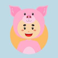 Benutzerbild von ein Charakter mit Schwein Kostüm vektor