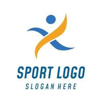 Sprinter Sport Logo Design zum Leichtathletik, Laufen Wettbewerb, Sport Verein, Meisterschaft und Fitness. vektor