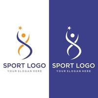 Sprinter Sport Logo Design zum Leichtathletik, Laufen Wettbewerb, Sport Verein, Meisterschaft und Fitness. vektor