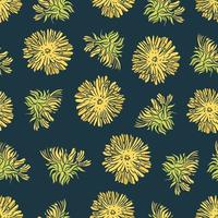 Löwenzahn Farbe Pflanze nahtlos Muster Vektor Illustration