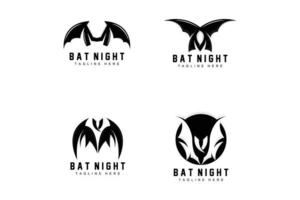 Fledermaus-Logo, nachtfliegendes Tiersymbol, Firmenvektor, Halloween-Vorlage vektor