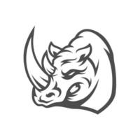 Nashorn Kopf Maskottchen Esport Logo Vorlage, Nashorn Logo Design Vektor