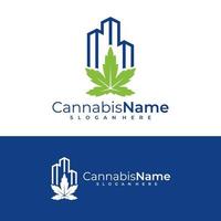 Stadt Cannabis Logo Vektor Vorlage. kreativ Cannabis Logo Design Konzepte