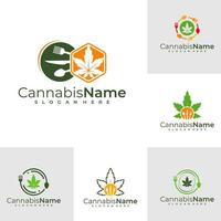 einstellen von Essen Cannabis Logo Vektor Vorlage. kreativ Cannabis Logo Design Konzepte