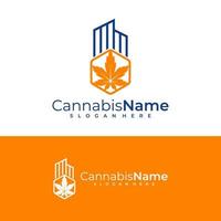 stad cannabis logotyp vektor mall. kreativ cannabis logotyp design begrepp