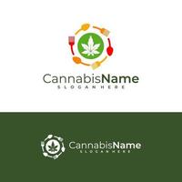 Essen Cannabis Logo Vektor Vorlage. kreativ Cannabis Logo Design Konzepte