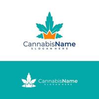 König Cannabis Logo Vektor Vorlage. kreativ Cannabis Logo Design Konzepte