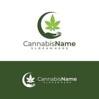 cannabis vård logotyp vektor mall. kreativ cannabis logotyp design begrepp
