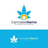 Cannabis Sonne Logo Vektor Vorlage. kreativ Cannabis Logo Design Konzepte