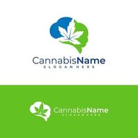 Gehirn Cannabis Logo Vektor Vorlage. kreativ Cannabis Logo Design Konzepte