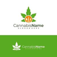 mat cannabis logotyp vektor mall. kreativ cannabis logotyp design begrepp