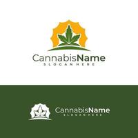 cannabis Sol logotyp vektor mall. kreativ cannabis logotyp design begrepp