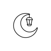 Mond und Lampe Symbol. Gliederung Symbol vektor
