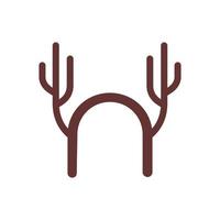 Initiale n Hirsch Horn Logo vektor