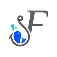 Initiale f Haken Logo vektor