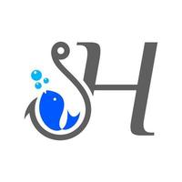Initiale h Haken Logo vektor