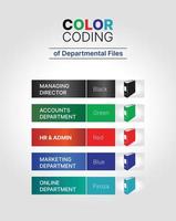 Färg kodning av avdelning filer mappar vektor