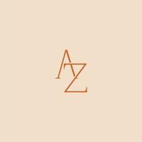 minimalistisk och elegant az brev med serif stil logotyp design vektor. perfekt för mode, kosmetisk, varumärke, och kreativ studio vektor