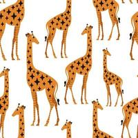 giraff sömlös mönster. vektor illustration