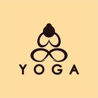 enkel yoga logotyp ikon vektor design mall