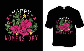 Lycklig kvinnors dag, kvinnors dag, mamma älskare, 8:e Mars, och stark kvinnors t-shirt design. redo till skriva ut för kläder, affisch, och illustration. modern, enkel, text. vektor