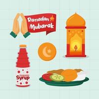 islamic ramadan element samlingar i platt illustration vektor