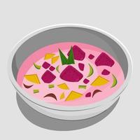 Illustration von Obst Suppe, traditionell Essen zum iftar eben Vektor Design
