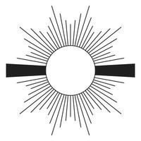 bohemisk ikon med Sol. solnedgång soluppgång ikon. resa ikon. vektor