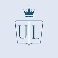 ul Initialen Logo Design. Briefe ul königlich Emblem mit Krone. vektor