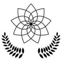 Lotus Blume Symbol Design. Linie Kunst Lotus Symbol. Bohemien Blume Symbol. vektor