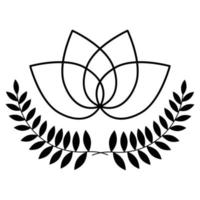 Lotus Blume Symbol Design. Linie Kunst Lotus Symbol. Bohemien Blume Symbol. vektor
