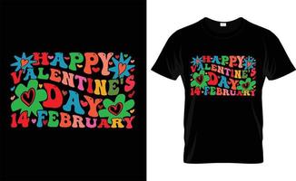 Lycklig hjärtans dag 14 februari ,kärlek, retro , hjärtans dag t skjorta design vektor