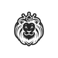 schick schwarz und Weiß süß Löwe Logo. gut zum Geschäft und Marken. vektor