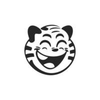 elegant schwarz und Weiß süß Tiger Logo. gut zum Geschäft und Marken. vektor