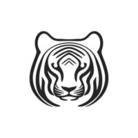 chic svart vit logotyp tiger. isolerat. vektor
