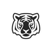 de utsökt svart vit vektor logotyp är en tiger. isolerat på en vit bakgrund.