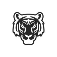 elegant svart vit logotyp tiger. isolerat. vektor