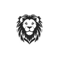 trendig svart och vit söt lejon logotyp. Bra för märken. vektor