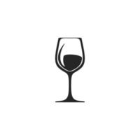 elegant schwarz und Weiß Wein Glas Logo. gut zum Geschäft. vektor