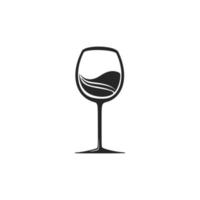 elegant svart och vit vin glas logotyp. Bra för märken. vektor