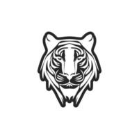 elegant enkel svart vit vektor logotyp tiger. isolerat.