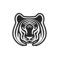 exquisit einfach schwarz Weiß Vektor Logo Tiger. isoliert auf ein Weiß Hintergrund.
