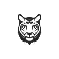 en graciös enkel svart vit logotyp tiger. isolerat. vektor