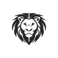 das raffiniert schwarz Weiß Vektor Logo von das Löwe. isoliert auf ein Weiß Hintergrund.
